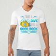 Librarian Teacher Dive Into A Good Book Reading Premium Tri-Blend Men's V-Neck T-Shirt, novelty gifts, funny gifts