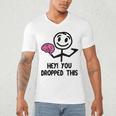 Nerdy Hey You Dropped This Brain Math Teacher Men's V-Neck T-Shirt, novelty gifts, funny gifts