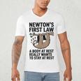 Newtons First Law Physics Jokes Science Teacher Men's V-Neck T-Shirt, novelty gifts, funny gifts