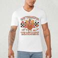 One Thankful Teacher Thanksgiving Retro Groovy Fall Teachers Men's V-Neck T-Shirt, novelty gifts, funny gifts One Thankful Teacher Thanksgiving Retro Groovy Fall Teachers Men's V-Neck T-Shirt, novelty gifts, funny gifts