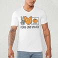 Peace Love Visuals Sped Teacher Pumpkin Skeleton Halloween Men's V-Neck T-Shirt, novelty gifts, funny gifts
