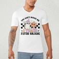 Retro You Can't Scare Me I Teach 5th Grade Teacher Halloween Men's V-Neck T-Shirt, novelty gifts, funny gifts