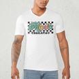 Retro Checkered Music Therapist Squad Music Therapy Teacher For Men Women Men's V-Neck T-Shirt, novelty gifts, funny gifts