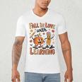 Retro Fall In Love With Learning Autumn Pumpkin Teacher Kids Men's V-Neck T-Shirt, novelty gifts, funny gifts Retro Fall In Love With Learning Autumn Pumpkin Teacher Kids Men's V-Neck T-Shirt, novelty gifts, funny gifts