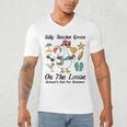 Silly Teacher Goose On The Loose School Out Summer Women Men Men's V-Neck T-Shirt, novelty gifts, funny gifts Silly Teacher Goose On The Loose School Out Summer Women Men Men's V-Neck T-Shirt, novelty gifts, funny gifts