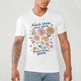 Teach Them Love Them Watch Them Grow Retro Teacher Floral Men's V-Neck T-Shirt, novelty gifts, funny gifts