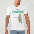 I Am A Teacher Alcoholic Cat Beer Feline Men Women Men's V-Neck T-Shirt, novelty gifts, funny gifts