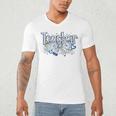 Teacher Blue Chinoiserie Coquette Bow Heart Teacher Life Men's V-Neck T-Shirt, novelty gifts, funny gifts Teacher Blue Chinoiserie Coquette Bow Heart Teacher Life Men's V-Neck T-Shirt, novelty gifts, funny gifts