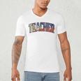 Teacher Filipino Vintage Heritage DNA Flag Men's V-Neck T-Shirt, novelty gifts, funny gifts
