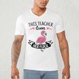 This Teacher Loves Her Flock Cute Flamingo Teacher Men's V-Neck T-Shirt, novelty gifts, funny gifts This Teacher Loves Her Flock Cute Flamingo Teacher Men's V-Neck T-Shirt, novelty gifts, funny gifts