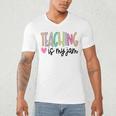 Teaching Is My Jam For Women Teacher Cute Teachers Outfit Men's V-Neck T-Shirt, novelty gifts, funny gifts
