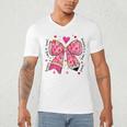Teaching Is A Work Of Heart Pencil Bow Teacher Valentine Men's V-Neck T-Shirt, novelty gifts, funny gifts