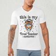 This Is My Tired Teacher Costume Skull Halloween Messy Bun Men's V-Neck T-Shirt, novelty gifts, funny gifts This Is My Tired Teacher Costume Skull Halloween Messy Bun Men's V-Neck T-Shirt, novelty gifts, funny gifts