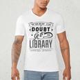 When In Doubt Go To The Library Teacher Vintage Book Lovers Men's V-Neck T-Shirt, novelty gifts, funny gifts