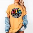 ABCD The Teacher Tour Back To School First Day Of School Women's Comfort Colors T-Shirt Mustard