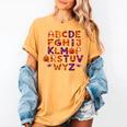 ABCs Learning Kindergarten Teacher Halloween Alphabet Women's Comfort Colors T-Shirt Mustard