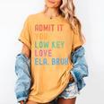 Admit It You Low Key Love ELA Bruh English Teacher Women's Comfort Colors T-Shirt Mustard