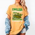 AG Teacher English Is Important But Agriculture Teacher Women's Comfort Colors T-Shirt Mustard