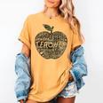 Apple Camoflauge Clothing Camo Student Teacher Cute School Women's Comfort Colors T-Shirt Mustard