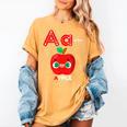 A Is For Apple Pre-K Kindergarten Teacher Student Women's Comfort Colors T-Shirt Mustard