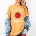 A Is For Apple Toddler Kindergarten Preschool Teacher Women's Comfort Colors T-Shirt Mustard