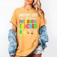 Battery Life Of a Preschool School Teacher School Week Women's Comfort Colors T-Shirt Mustard