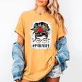Bleached Teacher Para Life Paraprofessional Cute Messy Bun For Men Women Girls Kids Women's Comfort Colors T-Shirt Mustard