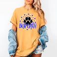 Blue Bobcats School Spirit Coquette Bow Mascot Teacher Women's Comfort Colors T-Shirt Mustard