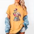 Book Lover Cute Flamingo Reading Teacher Librarian Women Women's Comfort Colors T-Shirt Mustard