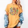 Book Tree All Is Calm Said No Teacher Ever Christmas Women's Comfort Colors T-Shirt Mustard Book Tree All Is Calm Said No Teacher Ever Christmas Women's Comfort Colors T-Shirt Mustard