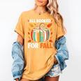 All Booked For Fall Book Pumpkin Autumn Thanksgiving Teacher Women's Comfort Colors T-Shirt Mustard