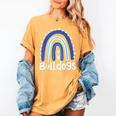 Bulldogs School Mascot Rainbow Teacher Lover Women's Comfort Colors T-Shirt Mustard