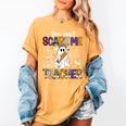 You Can't Scare Me I'm A Teacher Halloween Costume Women's Comfort Colors T-Shirt Mustard