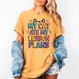 My Cat Ate My Lesson Plans Teacher Cat Humor Women's Comfort Colors T-Shirt Mustard