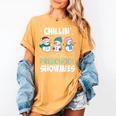 Chillin' With My Preschool Snowmies Teacher Christmas Men Women Kids Women's Comfort Colors T-Shirt Mustard