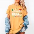Is It Christmas Break Yet Teacher Xmas Light Santa Hat Women's Comfort Colors T-Shirt Mustard Is It Christmas Break Yet Teacher Xmas Light Santa Hat Women's Comfort Colors T-Shirt Mustard