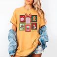 Christmas Teacher Stamps Women's Comfort Colors T-Shirt Mustard