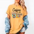 Coffee Gives Me Teacher Power Teacher Elementary Women Women's Comfort Colors T-Shirt Mustard