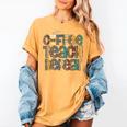 Coffee Teach Repeat Leopard Print Back To School Teachers Women's Comfort Colors T-Shirt Mustard