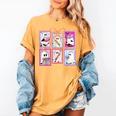 Coquette Bow Spooky Teacher Ghost Halloween Trick Or Teach Women's Comfort Colors T-Shirt Mustard Coquette Bow Spooky Teacher Ghost Halloween Trick Or Teach Women's Comfort Colors T-Shirt Mustard