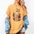 Coquette Music Note Patchwork Ghost Music Teacher Halloween Women's Comfort Colors T-Shirt Mustard Coquette Music Note Patchwork Ghost Music Teacher Halloween Women's Comfort Colors T-Shirt Mustard