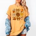 Coquette Teach Teacher Bows Thanksgiving Turkey Fall Autumn Women's Comfort Colors T-Shirt Mustard Coquette Teach Teacher Bows Thanksgiving Turkey Fall Autumn Women's Comfort Colors T-Shirt Mustard