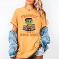 Cute Halloween Teacher Librarian Frankenstein Reading Books Women's Comfort Colors T-Shirt Mustard