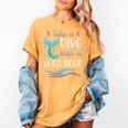 Cute Mermaid Librarian Teacher Dive Into A Good Book Reading Women's Comfort Colors T-Shirt Mustard