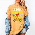 I Dig Teaching Dump Truck Construction Back School Teacher Women's Comfort Colors T-Shirt Mustard I Dig Teaching Dump Truck Construction Back School Teacher Women's Comfort Colors T-Shirt Mustard