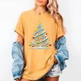 DNA Helix Christmas Tree Scientist Biology Science Teacher Women's Comfort Colors T-Shirt Mustard
