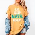Eat Sleep Math Repeat Math Teacher Men Women Girls Kids Women's Comfort Colors T-Shirt Mustard