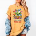 Feed The Reading Monster Halloween Teacher Women's Comfort Colors T-Shirt Mustard Feed The Reading Monster Halloween Teacher Women's Comfort Colors T-Shirt Mustard