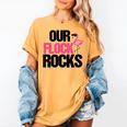 Our Flock Rocks Flamingo Mother's Day Teacher Women's Comfort Colors T-Shirt Mustard Our Flock Rocks Flamingo Mother's Day Teacher Women's Comfort Colors T-Shirt Mustard