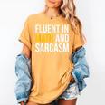 Fluent In Math And Sarcasm Teacher Appreciation Day Gift Women's Comfort Colors T-Shirt Mustard Fluent In Math And Sarcasm Teacher Appreciation Day Gift Women's Comfort Colors T-Shirt Mustard